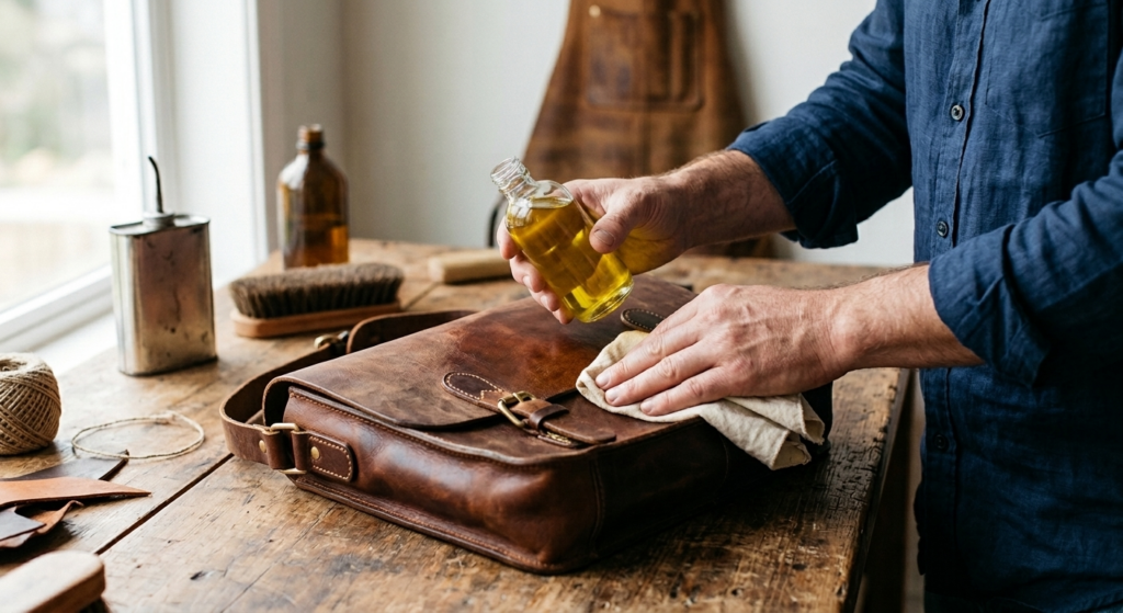 男士用橄榄油护理皮具